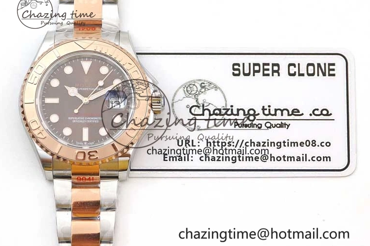 EWF SS Dial RG Yacht-Master Brown RG Bracelet 1:1 Edition Best on 126621 SS A3235 0409